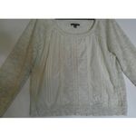 American Eagle  Womens XL‎ Heather Gray Sweatshirt Top Lace Trim Boho Cottage Photo 1