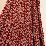 Natural Life  Maxi Dress V-Neck Short Sleeve Rust Red Blue Floral Size Small Boho Photo 3