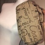 Coach  Tan Horse Carriage Embroidered Canvas Brown Leather Crossbody Shoulder Bag Photo 2