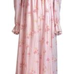 Vintage 70s Pink Floral Prairie Maxi Dress Photo 0
