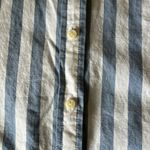L. L. Bean classic white blue striped organic cotton button down boxy shirt M​​ Size M Photo 10