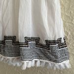 J.Crew White Smocked Pleated Tassel Black Embroidered Boho Mini Skirt NWT M Photo 4