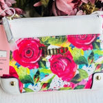 Juicy Couture White Multi Rose Crossbody Bag w/ Matching Pouch NWT Photo 0