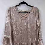easel  Tunic Top Womens M Pink Velvet Lace Boho Hippie Coquette Fairy Romantic Photo 7