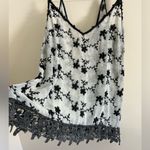 Gimmicks by BKE GIMMICKS floral embroidered boho western black and gray sheer slip cami Photo 4