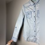 Kenzo Jeans Light Wash Denim Button Down Shirt Sz S Western 90s Streetwear Blue Photo 8