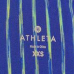 Athleta Womens Shirt Top Yellow Blue Stripe Long Sleeve Scoop Neck Stretch XXS Photo 8