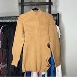 David Koma Camel Side Cutout Ribbed Knit Mini Dress Tan Size M Photo 6