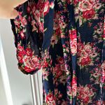 NWOT super soft and silky cover up robe with flowers. Size large. Flare sleeves Photo 2