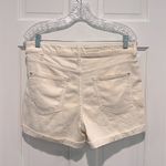 Pilcro Anthropologie Cream Denim Rolled Hem Distressed Shorts Size 30 Off White Photo 2