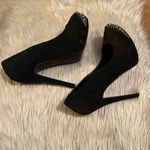 Penny Loves Kenny Black Suede with Beaded Top Accent Heels - Size 9 Photo 11
