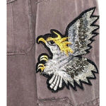 Pam & Gela  Tencel Twill Utility Cargo Jacket S Embroidered Eagle Patch Photo 2