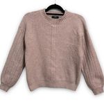 Tahari  Ribbed Cable Knit Crewneck Sweater Light Pink M Photo 0