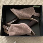 Tahari NEW  Taupe Grey Margaret Perforated Suede Block Heel Sandals Shoes 8 NIB Photo 0