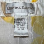 draper's & damon's Womens Blouse Top Lightweight Button Down Floral Yellow White Photo 9
