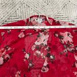 Kut From The Kloth Beautiful  Red Floral Blouse Size Large Photo 6