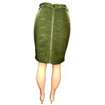 209 WST 38th Med Olive Green Camo Textured Thick Cozy Pencil Skirt Full Back Zip Size 6 Photo 5