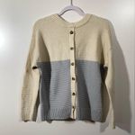 Madewell MW Greensboro Button-back Sweater in Cream and Periwinkle medium Photo 2