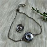 Monogram J snap button adjustable bracelet Silver Photo 4