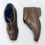 st. john's bay  90s Dark Brown Leather Witchy Wench Lace Up Ankle Booties US 7 Photo 0