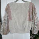 Pilcro Martine Peasant Sleeve Sweater, XS Boho Statement Sleeves Knit, Like New Pink Photo 3