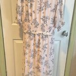 EXPRESS light Pink V-Neck smocked floral ruffled high-low Sundress size XL Photo 2