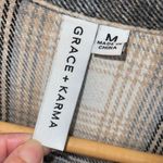 Grace + Karma Womens Plaid Flannel Button Down Shacket Jacket Multicolor Medium Tan Photo 6