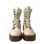Sam Edelman  Circus Sanders Ivory White Leather Round Toe Lace Up Combat Boots 11 Photo 1