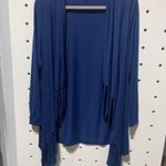 Serena Williams Signature Statement Dress & Fringe Cardigan Set XS Navy Blue Sle Photo 3