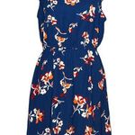 41Hawthorn MEDIUM PETITE Trisha Split Neck Dress Stitch Fix Floral Elastic Waist Blue Photo 0