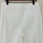Maeve Anthropologie  Essential Slim Kick Flare Pants white cotton-blend Size 8 Photo 8
