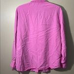 Sanctuary  large Vibrant hot Pink Collared button down lyocell Shirt pocket Photo 5