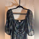 CAbi Elegant Multicolor Dress sheer sleeves square neckline party event flowy Photo 8