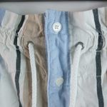 Liz Claiborne Liz Sport 14 Paper Bag Striped Blue Tan Cotton Shorts Plus Photo 6