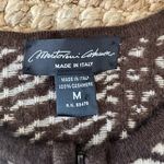 Maritoveni 100% Cashmere Made in Italy Animal Print Tan Brown Zip Up Sweater White Size M Photo 2