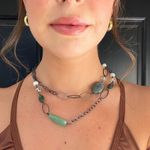 Beautiful vintage green beaded rock necklace Photo 0