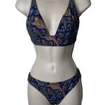 J.Crew  Jungle Leopard Print Two Piece Swimsuit Blue Womens S Photo 0