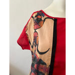Born Free Africa Alberta ferretti scoop neck tribal tunic Dress XS/2 Red Black Photo 2