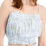 Hippie Rose  Floral Print Smocked Crop Top Photo 3
