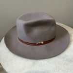 Roxy  100% Wool Felt Fedora Hat Gray with Brown Band Size S/M Western Boho Indie Photo 4