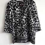 Rafaella  100% Linen Black White Floral‎ Tunic Top - Size Medium Photo 0