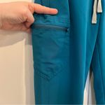 FIGS  High Waisted Zamora Jogger Scrub Pants Caribbean Blue Womens Medium Photo 3