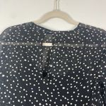 Theory  Marsh Starry Print Silk‎ Dress Black Sheer Long Sleeve Size 0 Whimsigoth Photo 5
