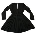 Leith Surplice V-Neck Long Sleeve Pleated Dress Size Small LBD Photo 2