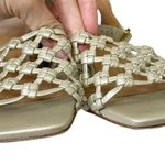 Paloma Barcelo Espadrille Sandals Gold Raffia Heel Women’s Size 37 Woven Leather Tan Photo 8