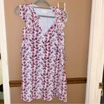 Club Monaco  Ruffle Silk‎ floral shift Dress blue pink size 0 Photo 1