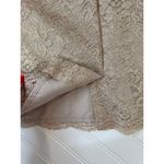 David's Bridal David’s Bridal Short Strapless All Over Lace Dress Tan Sweetheart Neck Mini 18 Photo 6