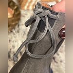 Corso Como  Charcoal Suede NWOB Pull On Ankle Booties w/ Tie Detail Block Heel Photo 9