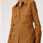 Aritzia Babaton X  Micro Corduroy Button Up Long Sleeve Shirt Top: Mustard Photo 0