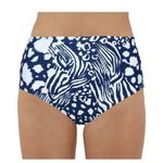 Beyond Control Bikini Bottom Tummy Control High Waist Animal Print Blue White 12 Photo 0